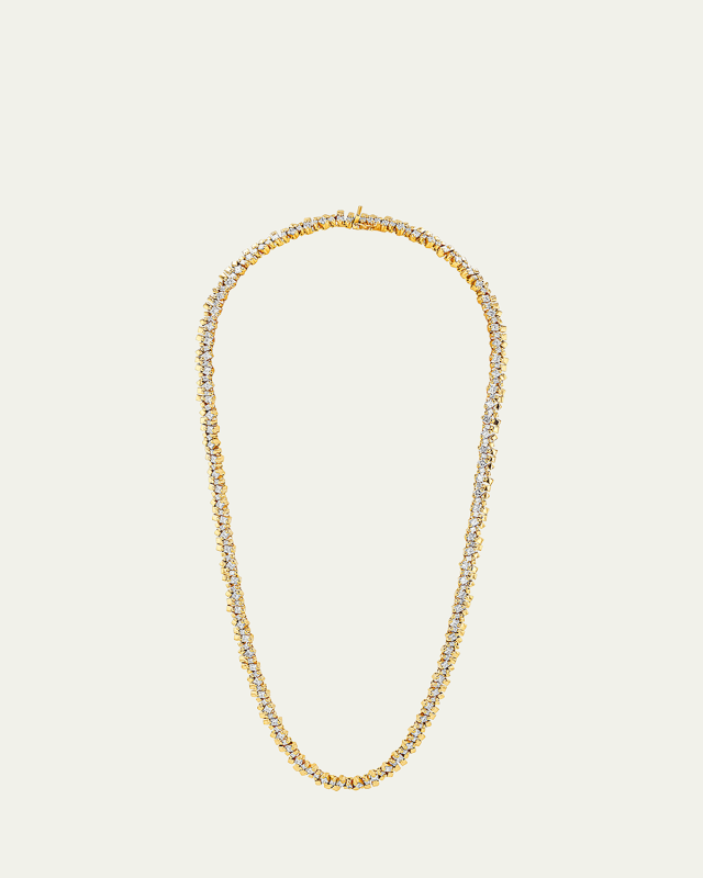 18k Yellow Gold Diamond Double Row Tennis Bracelet